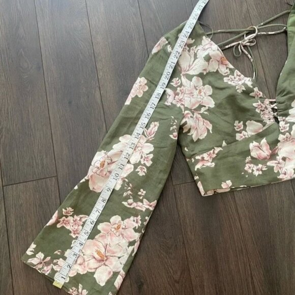 ZARA Floral Linen Crop Top - Picture 9 of 15